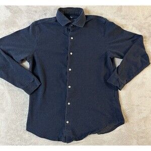 Tailorbyrd Collection Navy Blue Shirt Mens Size Medium Long Sleeve Button‎ Down